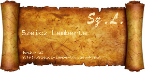 Szeicz Lamberta névjegykártya